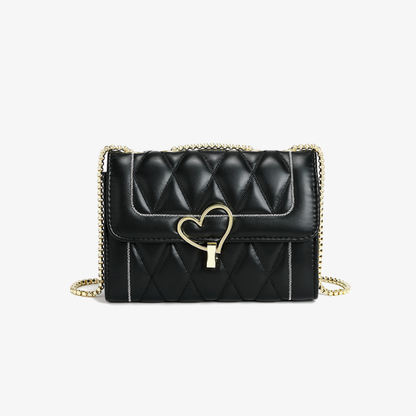 Chanel Bags Women Bag Winter Online Influencer Diamond Chain Metal Heart Shoulder Messenger Bag - Wanita Store