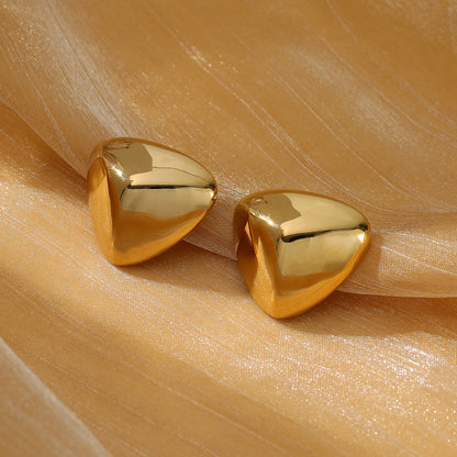 Simple Internet Celebrity Non Fading Lovely Titanium Steel Earrings 18K Gold Stainless Steel High Grade All Match Earrings - Wanita Store