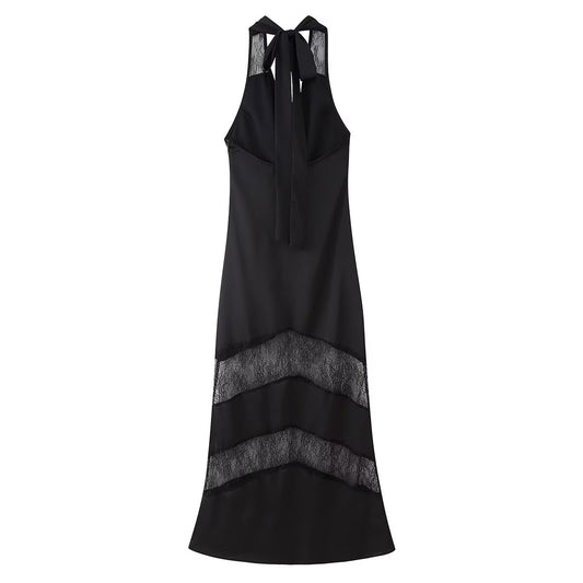 Women Dress Sexy Voile Stitched Backless Maxi Dress