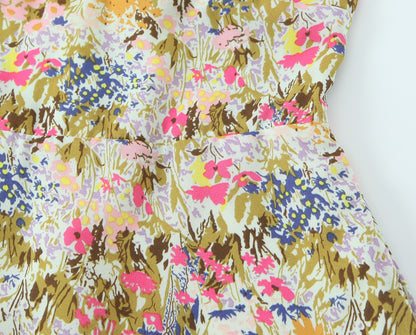 Vestido sin espalda sexy con estampado floral y cuello anudado para mujer