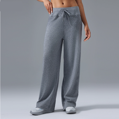 Casual Loose Wide Leg Sports Trousers Women High Waist Drawstring Drooping Slimming Fitness Pilates Yoga Pants - Wanita Store