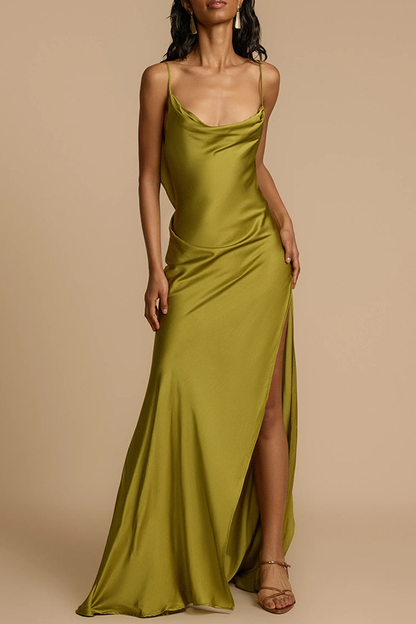 Women Clothing Summer Simple Camisole Split Dress - Wanita Store