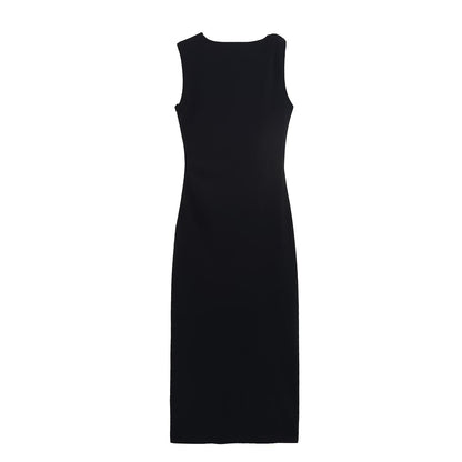 Women Clothing Design Metal Inlaid Slim Asymmetric Dress - Wanita Store