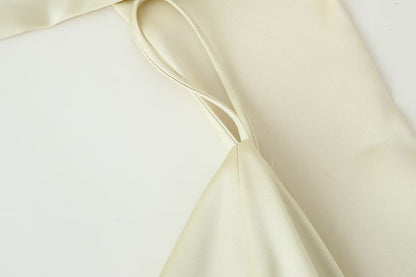 Women Elegant Thin Scarf Silk Satin Texture Dress - Wanita Store