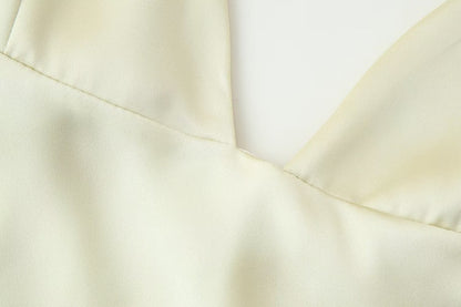 Women Elegant Thin Scarf Silk Satin Texture Dress - Wanita Store