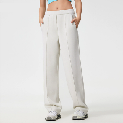 Exercise Casual Pants Women Loose Drooping Slimming Straight Pants Air Layer Nude Feel Wide Leg Pants - Wanita Store