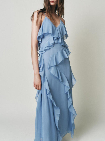 Women Laminated Decoration Sling Dress - Wanita Store