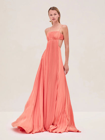 Women Summer Cami Dress Sexy Pleated Backless Dress - Wanita Store