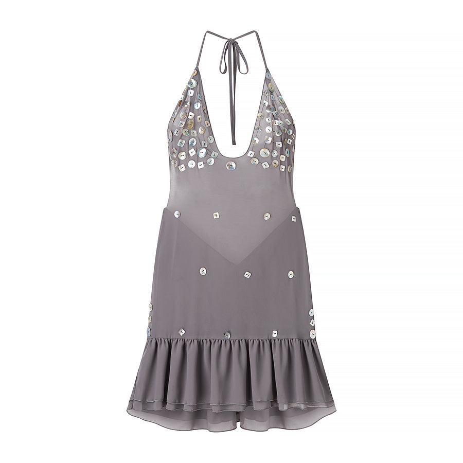 Summer Women Clothing Sexy Sexy Slim Shell Halter Short Dress