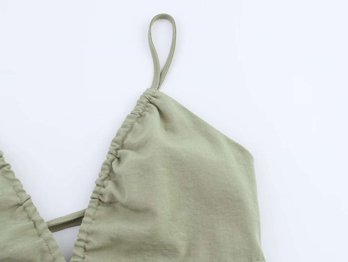 Women Clothing Solid Linen Midi Sling Dress