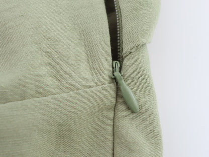 Women Clothing Solid Linen Midi Sling Dress - Wanita Store