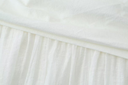 Women Pleated Decorative Stitching Mid Waist Midi Skirt - Wanita Store