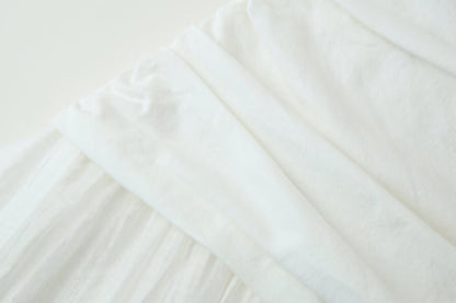 Women Pleated Decorative Stitching Mid Waist Midi Skirt - Wanita Store