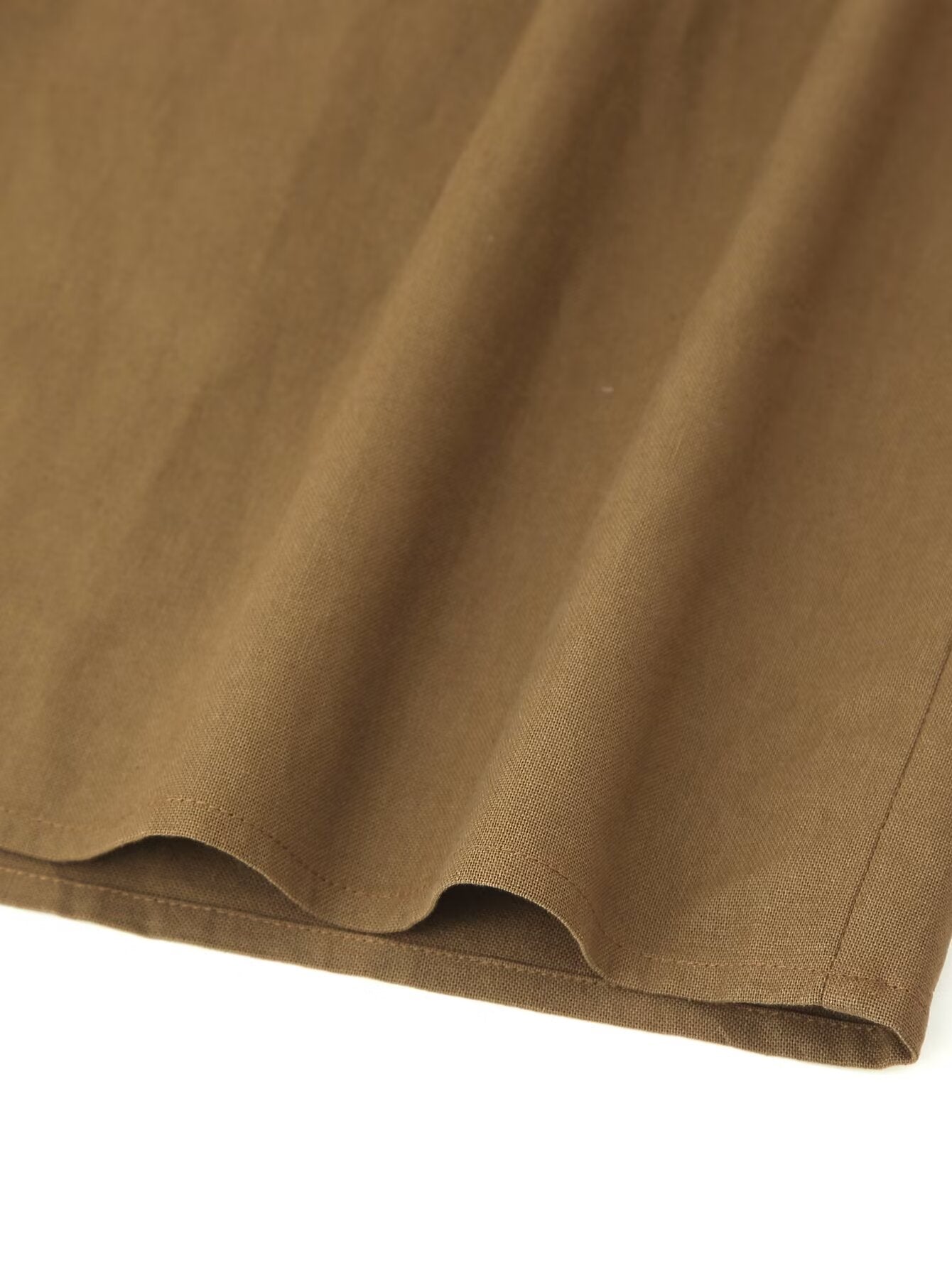 Women Clothing Spring Buckle Decoration Pleated Hanging Collar Dress