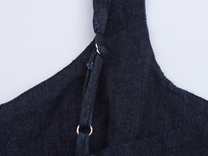 Women Clothing Denim Midi Length Sling Dress - Wanita Store
