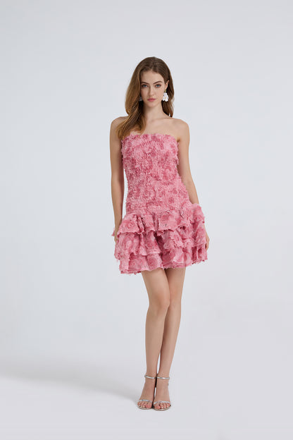 Women Summer Slimming Fit Ruffled Sleeveless Short Dress - Wanita Store