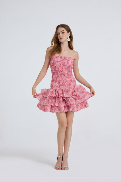 Women Summer Slimming Fit Ruffled Sleeveless Short Dress - Wanita Store