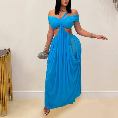 Women Wear Sexy Bandeau Slim Fit Sheer Mesh Dress - Wanita Store