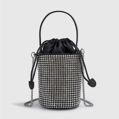 Summer Autumn Dinner Handbags Women Soft Diamond Drawstring Bucket Bag Chain Shoulder Crossbody - Wanita Store