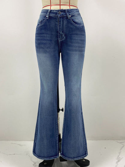Retro Sexy Jeans Women Close Fitting Slim Fitting High Elasticity Bell Bottom Pants - Wanita Store