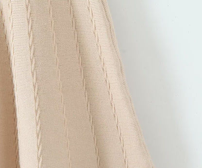 Knitted Cardigan Vest Dress Sets Women Modified Chest Waistline One Piece Long Sleeve Knitted Dress - Wanita Store