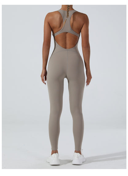 Sexy Yoga Jumpsuit Outdoor Beauty Back Jumpsuit Trousers High Elastic One Piece Yoga Jumpsuit - Wanita Store
