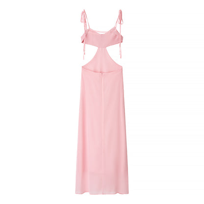 Women Clothing Summer Sexy Floral Decoration Cropped Outfit Sling Dress - Wanita Store