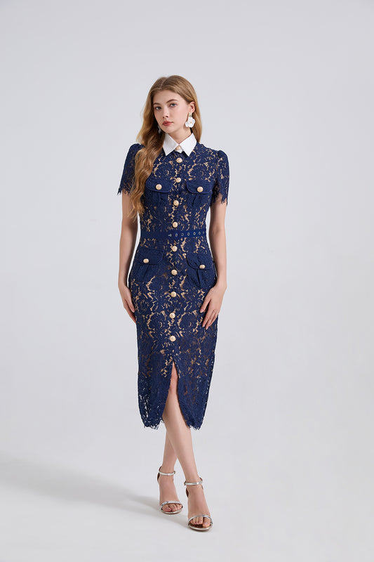 Women Lace Pocket Summer Sexy Dress