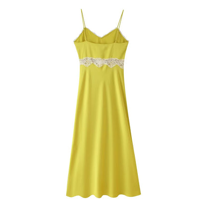 Women Clothing Summer Lace Sling Midi Dress - Wanita Store