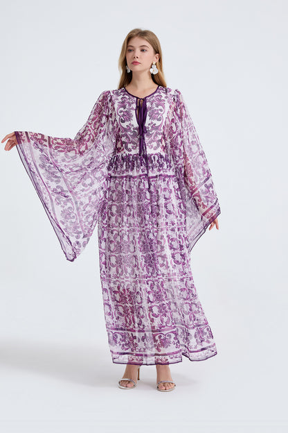 Women Spring Autumn Loose A Line Long Sleeved Dress - Wanita Store