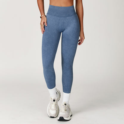 Sollinarry Seamless Stone Washed Yoga Pants High Waist Hip Lift Tight Trousers Running Sports Fitness Yoga Trousers for Women - Wanita Store