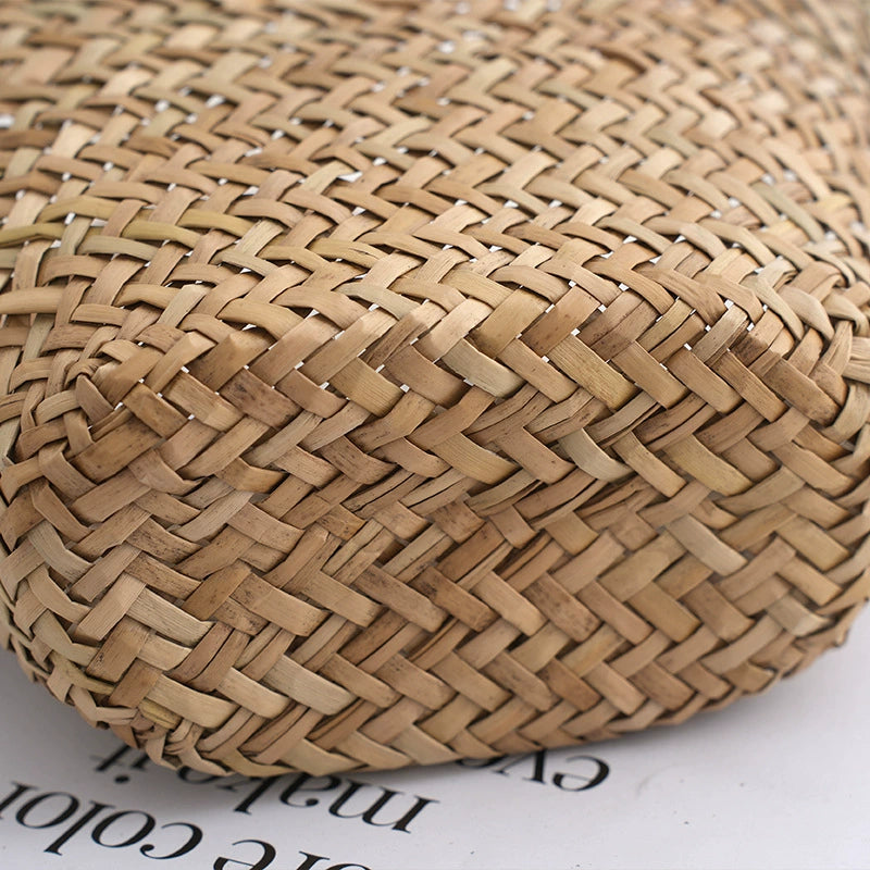 Natural Mitsubishi Grass Hand Woven Bag Straw Bag Simple Handbag Hand Bag Vegetable Basket Bag Women