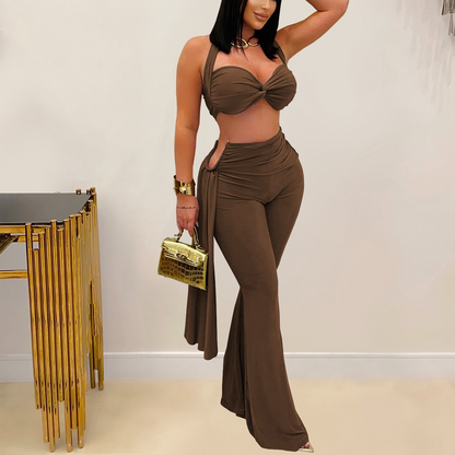 Women Wear Sexy Summer Tube Top Bandage Trousers Set - Wanita Store