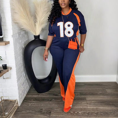 Women Half Sleeve Top with Slim Fit Trousers Casual Two Piece Set - Wanita Store