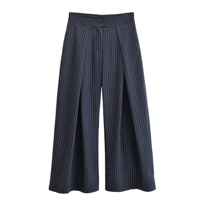 Early Autumn Women Clothing Office All Match Striped Wide Leg Pants - Wanita Store