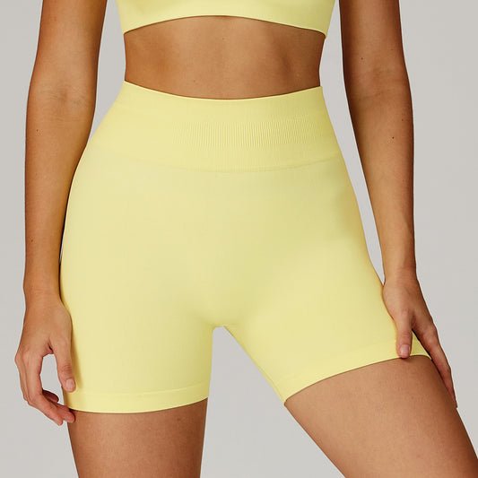 Seamless Yoga Shorts Women Summer High Waist Skinny Hip Raise Outdoor Sports Running Fitness