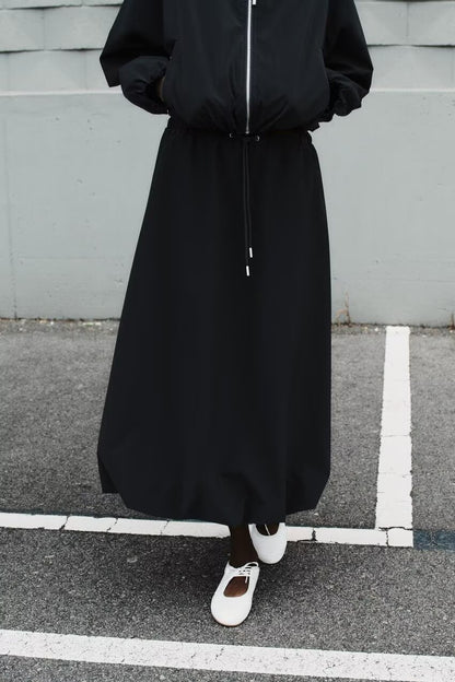 Women Clothing Autumn Balloon Elastic Waist Skirt - Wanita Store