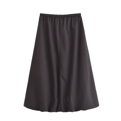 Women Clothing Autumn Balloon Elastic Waist Skirt - Wanita Store