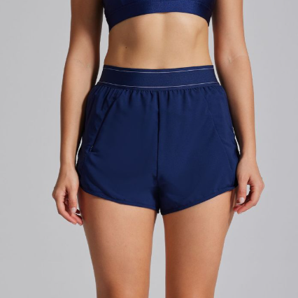 Contrast Color Elastic Loose Quick Drying Sports Shorts Women Anti Exposure Running Training Fitness High Waist Yoga Shorts