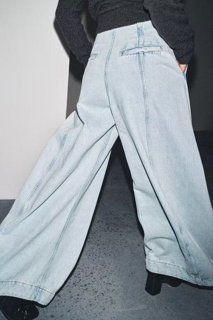 Women Clothing Autumn Series High Waist Balloon Jeans - Wanita Store