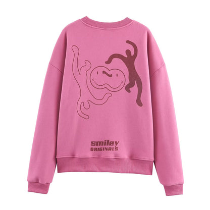 Women Clothing Autumn Winter Casual All Match round Neck Loose Printed Sweatshirts - Wanita Store