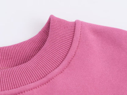 Women Clothing Autumn Winter Casual All Match round Neck Loose Printed Sweatshirts - Wanita Store