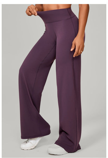 Autumn Sand Pilates Straight Yoga Pants All Match Loose Wide Leg Pants Running Sports Fitness Hip Showing Trousers - Wanita Store