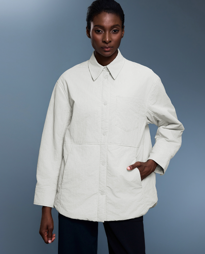 Collared Shirt Cotton Padded Coat Women Autumn Winter Simple Thickened Warm Jacket Casual Top Coat - Wanita Store