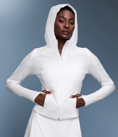 Autumn Winter Women Short Lightweight Cotton Coat Coat Slim Fit Slimming Cardigan Sports Hooded Top - Wanita Store