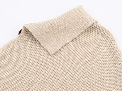 Irregular Asymmetric Turtleneck Long Sleeved Sweater Women Winter Furry Stitching Loose Sweater Top - Wanita Store