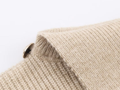 Irregular Asymmetric Turtleneck Long Sleeved Sweater Women Winter Furry Stitching Loose Sweater Top - Wanita Store
