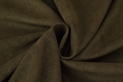 Early Autumn Women Clothing French Suede Leather Mid-Length Irregular Asymmetric Dress - Wanita Store