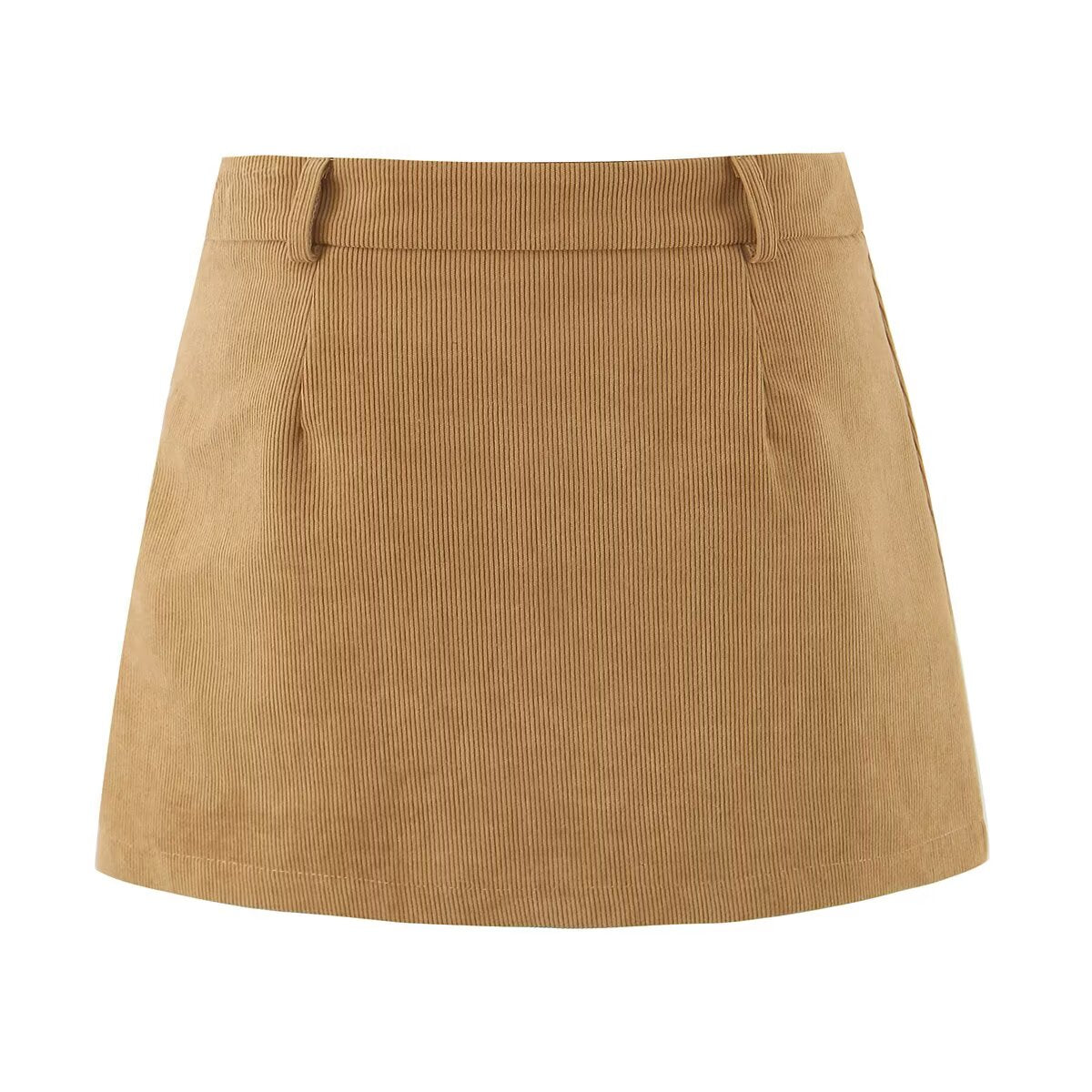 Autumn Retro Corduroy Sexy High Waist Hip with Safety Pants Skirt