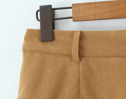 Autumn Retro Corduroy Sexy High Waist Hip with Safety Pants Skirt - Wanita Store